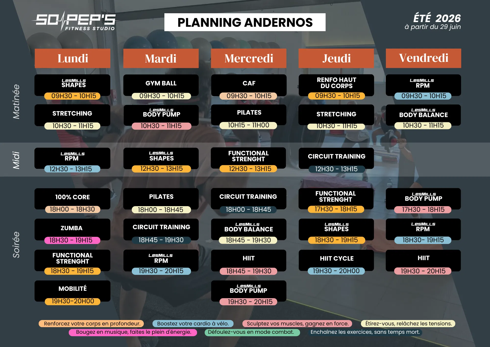 Planning été 2026 Andernos